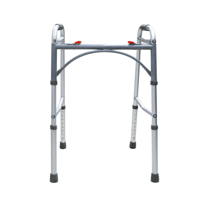 Aluminum folding walker with height adjustment