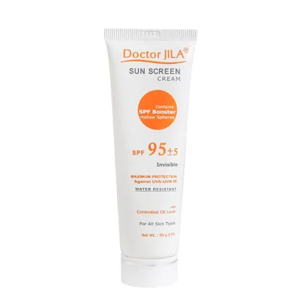 کرم ضد آفتاب بی رنگ SPF95 با چربی کنترل شده 50 گرم دکتر ژیلا