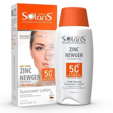 لوسیون ضد آفتاب و التیام بخش پوست SPF50 فاقد جاذب های شیمیایی آردن سولاریس