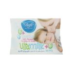 دستمال مرطوب پاک کننده دست و صورت کودک دافی مدل Vita Milk بسته 20 عددی