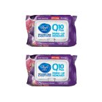 دستمال پاک کننده آرایش دافی مدل Age Fightering Q10 Plus انجیر مجموعه 2 عددی