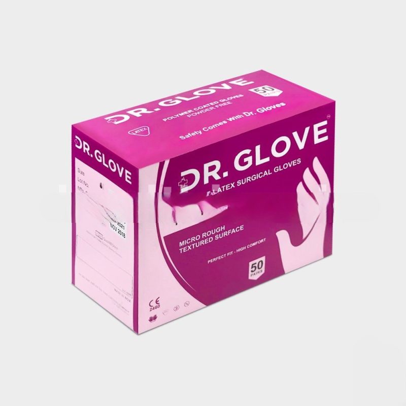 دستکش جراحی لاتکس استریل سایز ۸ بدون پودر DR. GLOVE