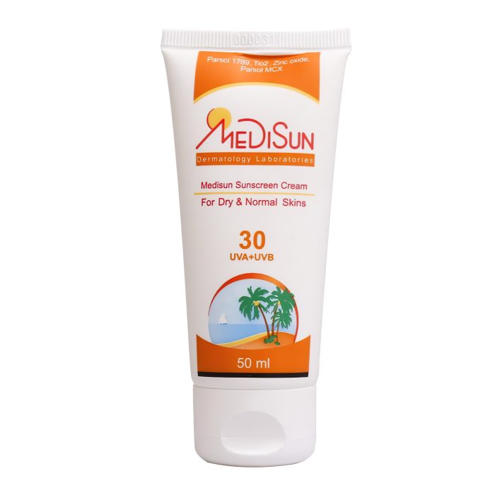 کرم ضد آفتاب spf30 مدیسان پوست خشک و نرمال یک کرم سبک و قابل استفاده برای اعضای خانواده است