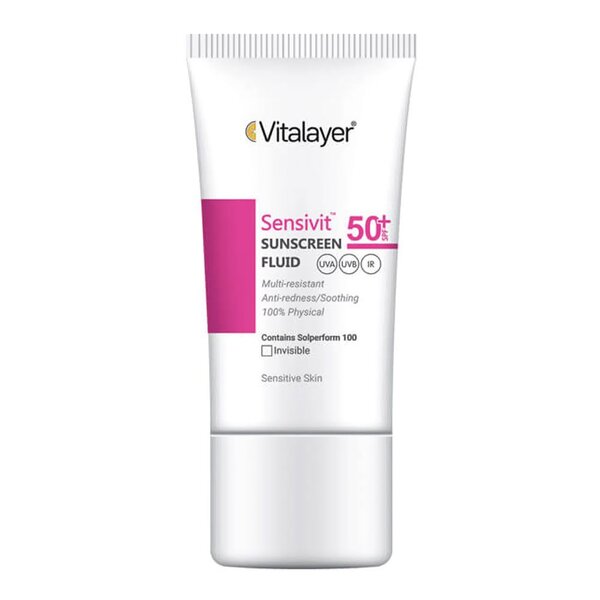کرم ضد آفتاب پوست حساس ویتالیر SPF50 (بی رنگ)