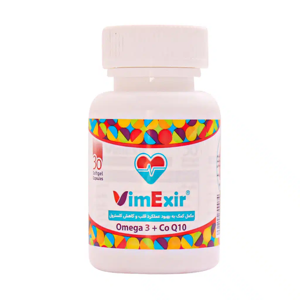 Vimexir-Omega3-And-CoQ10-کپسول امگا 3 و کوکیوتن ویمکسیر 30 عدد.jpg کپسول امگا 3 و کوکیوتن ویمکسیر 30 عدد
