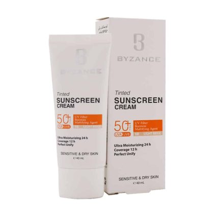 ضد آفتاب +SPF50 بیزانس پوست خشک و حساس 40 میل بژ روشن