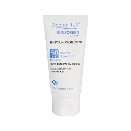 کرم ضد آفتاب سنسوسان پروتکشن SPF50 بی رنگ دکتر ژیلا 50 گرم