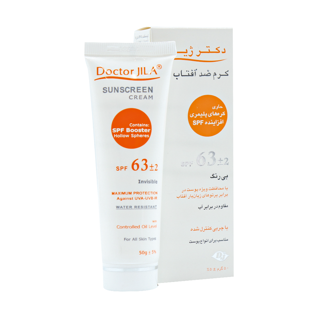 کرم ضد آفتاب فاقد چربی SPF63 مناسب انواع پوست بی رنگ دکتر ژیلا ۵۰ میل کرم ضد آفتاب فاقد چربی SPF63 مناسب انواع پوست بی رنگ دکتر ژیلا ۵۰ میل