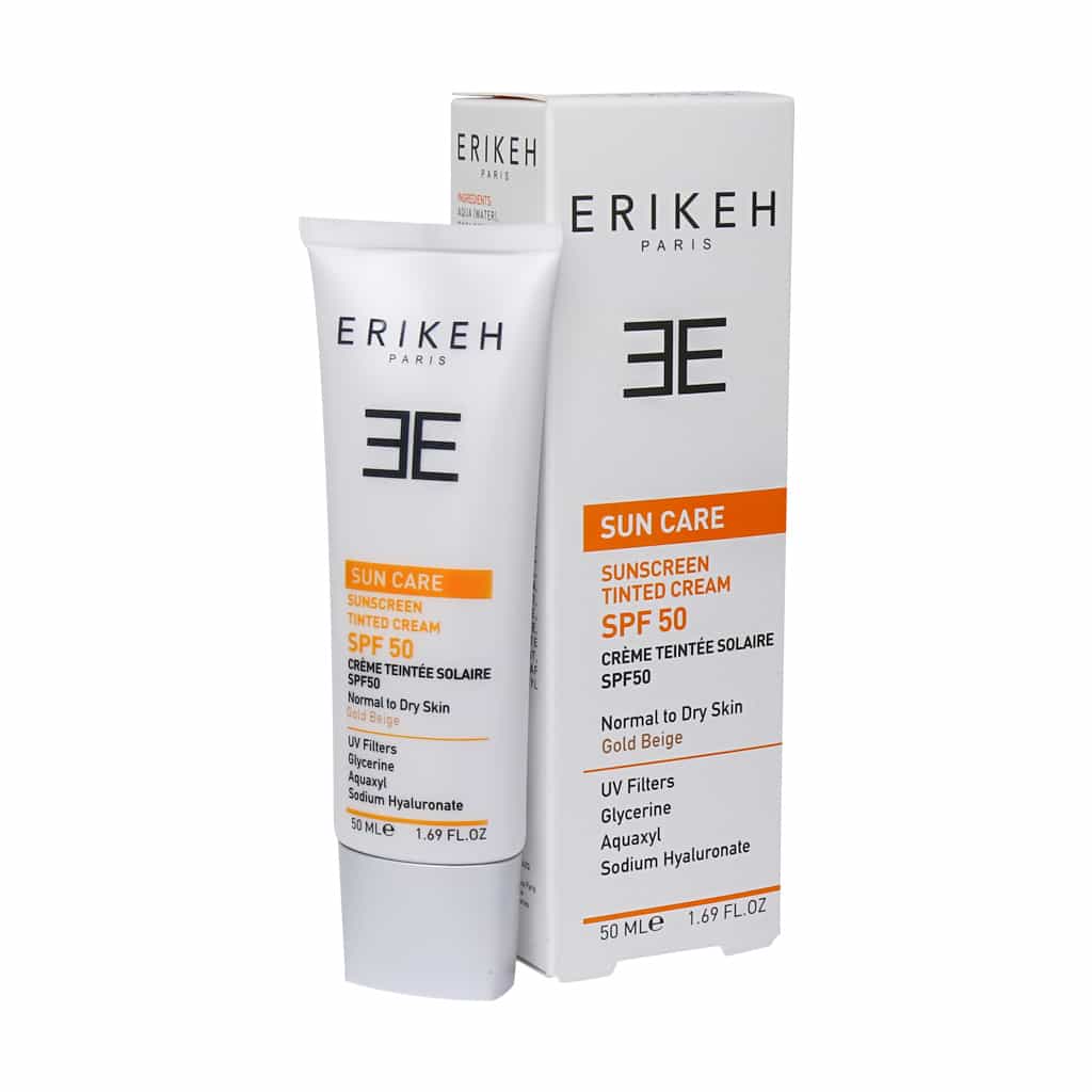کرم ضد آفتاب SPF50 مناسب پوست های خشک و نرمال بژ طلایی اریکه 50 میل کرم ضد آفتاب SPF50 مناسب پوست های خشک و نرمال بژ طلایی اریکه 50 میل