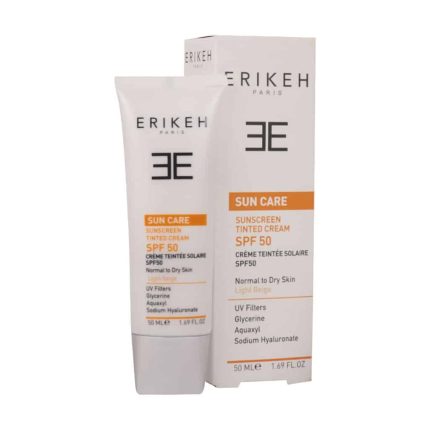 کرم ضد آفتاب SPF50 مناسب پوست‌ های خشک و نرمال بژ روشن اریکه 50 میل