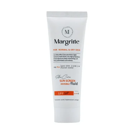 فلوئید ضد آفتاب پوست نرمال تا خشک SPF50 بی رنگ مارگریت 50 میل