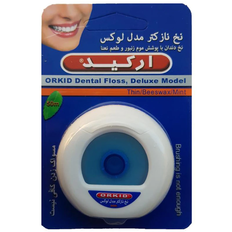 نخ دندان نازک ارکید مدل لوکس ۵۰ متر با طعم نعنا نخ دندان نازک ارکید مدل لوکس ۵۰ متر با طعم نعنا