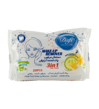 دستمال مرطوب پاک کننده آرایش 3 در 1 دافی 20 عددی دستمال مرطوب پاک کننده آرایش 3 در 1 دافی 20 عددی
