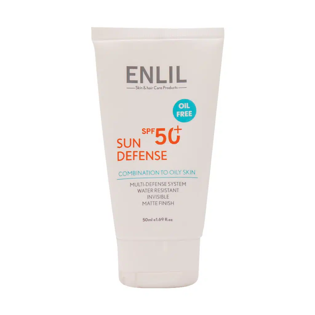انليل کرم ضد آفتاب بي رنگ سان ديفنس SPF50 مناسب پوست چرب 50ميل انليل کرم ضد آفتاب بي رنگ سان ديفنس SPF50 مناسب پوست چرب 50ميل
