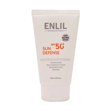 انليل کرم ضد آفتاب بي رنگ سان ديفنس SPF50 مناسب پوست مستعد لک 50ميل