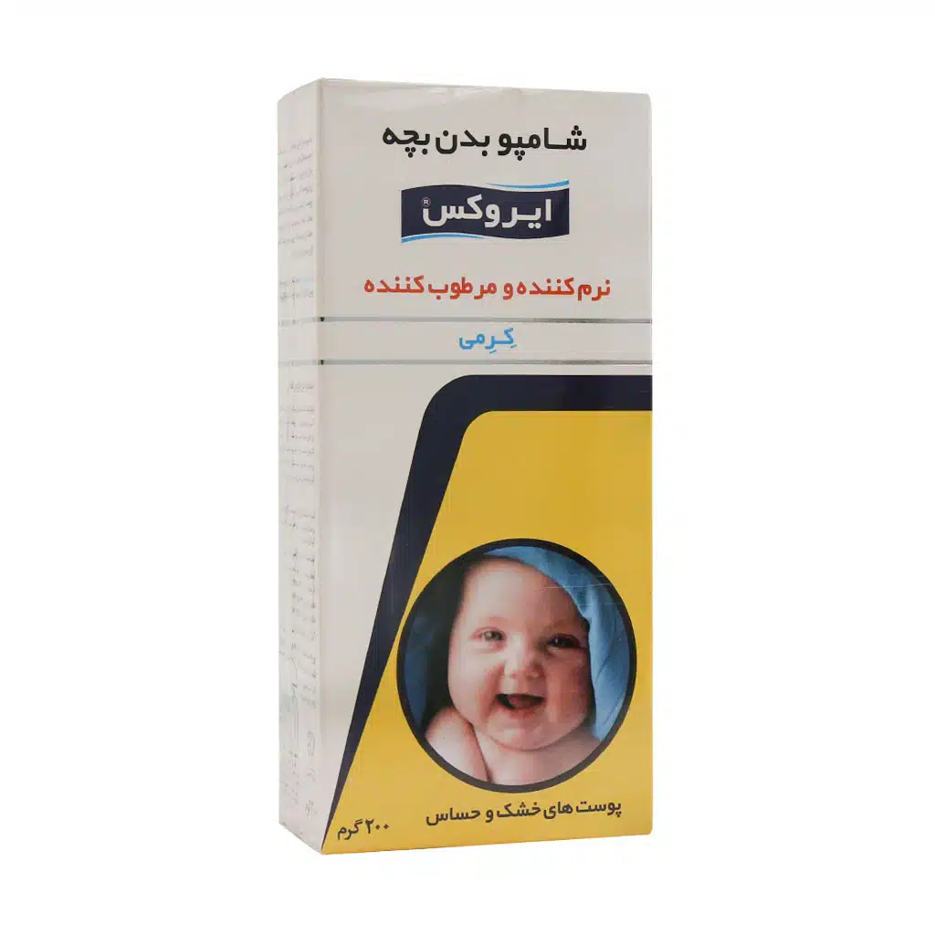 شامپو بدن کرمي نرم کننده و مرطوب کننده کودک ایروکس 200 گرم شامپو بدن کرمي نرم کننده و مرطوب کننده کودک ایروکس 200 گرم