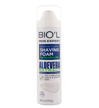biol-aloe-vera-extract-shaving-foam-200ml-khanoumi-(1)-2023926161948403 فوم اصلاح آقايان خنک کننده پوست حساس بیول 200ميل - تصویر 1