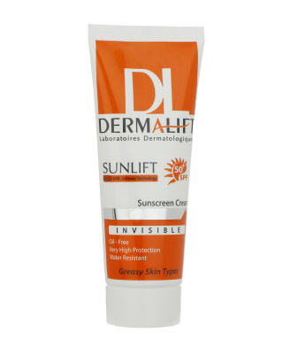 کرم ضد آفتاب بی رنگ درمالیفت با SPF50 مناسب پوست چرب 40 میل
