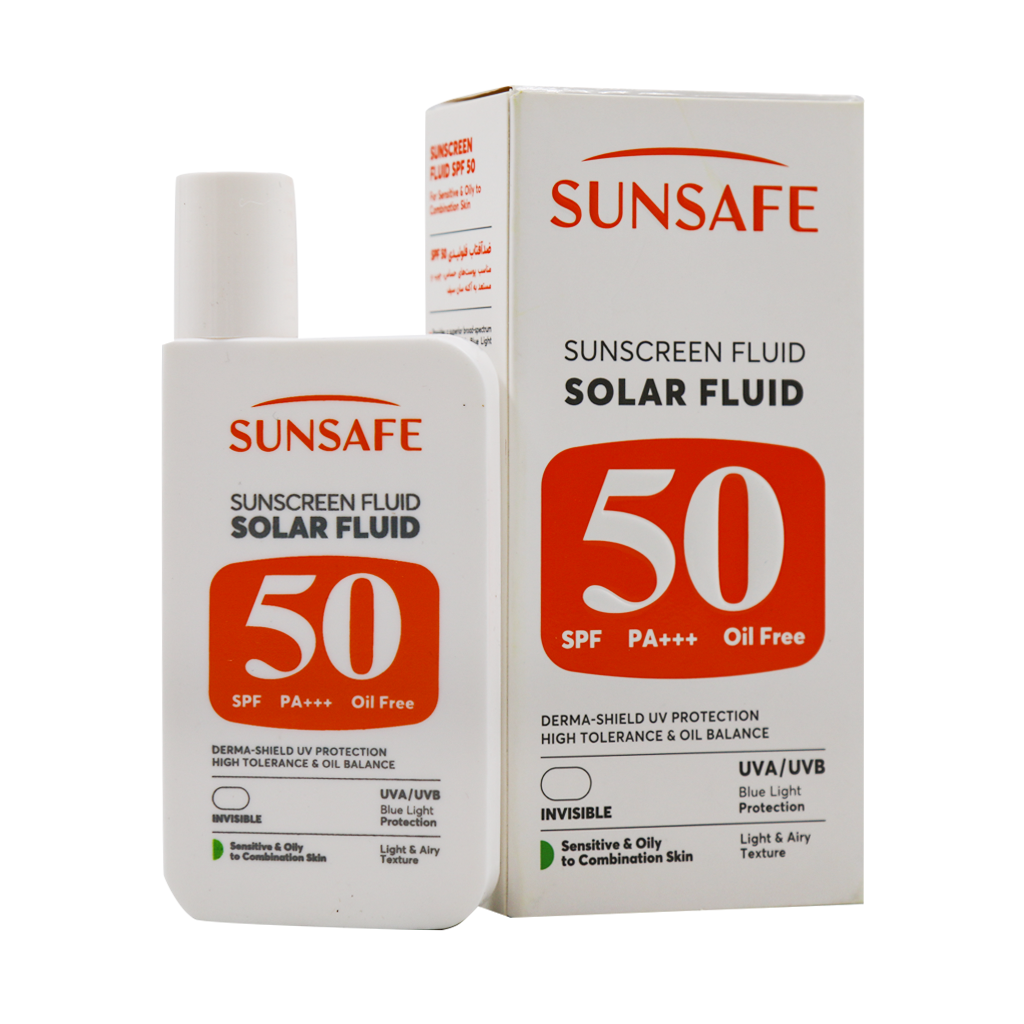 فلوئید ضد آفتاب پوست چرب و حساس SPF50 سان سیف فلوئید ضد آفتاب پوست چرب و حساس SPF50 سان سیف
