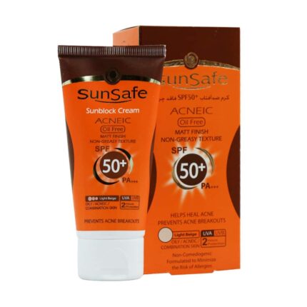 کرم ضدآفتاب فاقدچربي ACNEIC لايت بژ spf 50 سان سیف